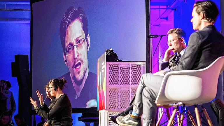 Start der 10. Ausgabe der Digitalkonferenz re:publica       -  Whistleblower Edward Snowden sprach am Montag in Berlin auf der re:publica per Live-Schaltung mit dem Publikum.