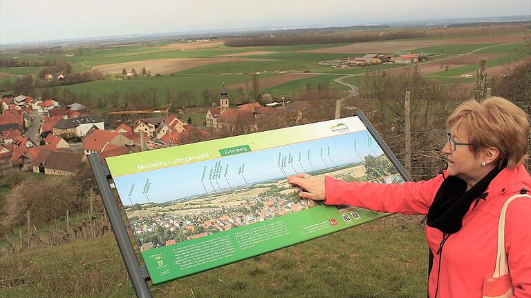 Am Aussichtspunkt bei Michelau schaut Waltraud Steinmetz gerne in die Ferne.