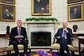 Joe Biden und Kevin McCarthy.jpeg       -  US-Präsident Joe Biden trifft sich mit Kevin McCarthy, Sprecher des Repräsentantenhauses, um über die Schuldenobergrenze zu sprechen.
