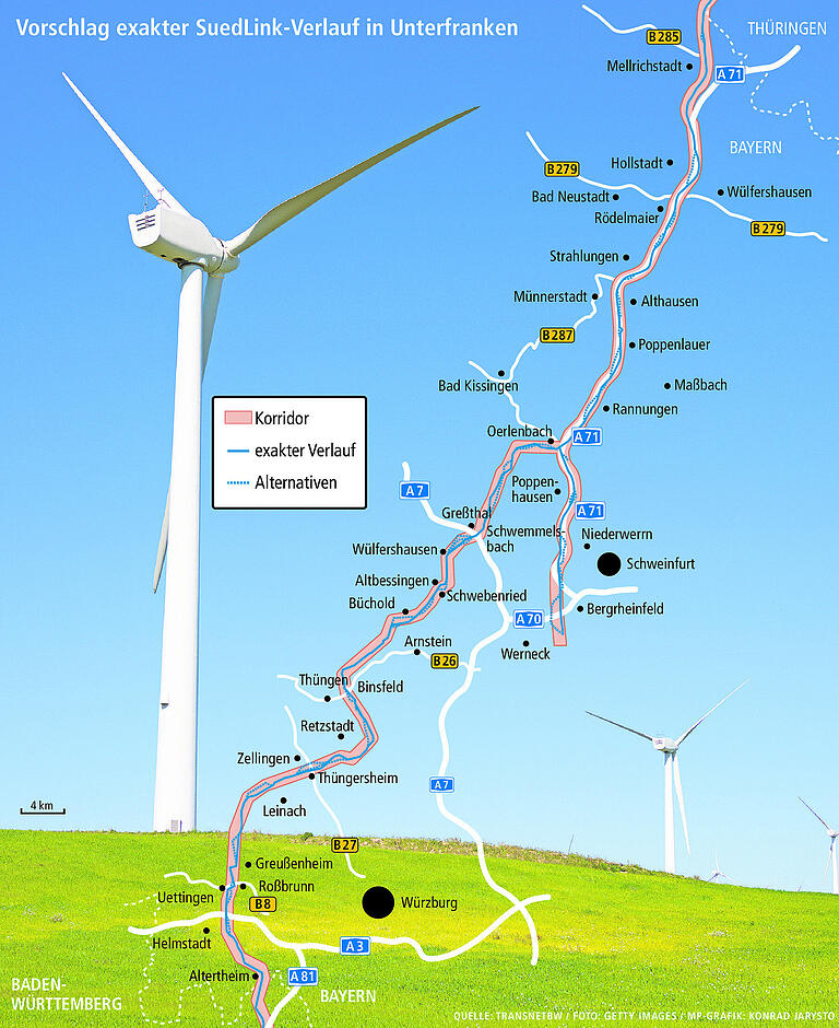 Tennet will sein Stromnetz loswerden: Was heißt das für die umstrittene SuedLink-Trasse durch Unterfranken?