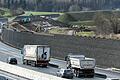 Der Lärmschutzdamm an der A 3 bei Geiselwind –&nbsp;hier in Fahrtrichtung Frankfurt –&nbsp;wird gerade erneuert.