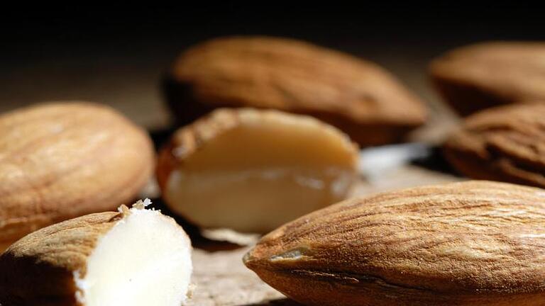 Wer Mandeln quellen lässt, sie schält und anschließend in Wasser püriert, erhält eine leicht nach Marzipan schmeckende Flüssigkeit. Foto: Jens Schierenbeck       -  In drei Chargen der würzigen Mandeln bei Rossmann können die Anteile von Bittermandeln erhöht sein.