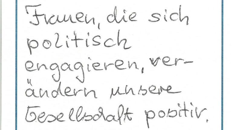 Andrea Schmidts Wahlaussage auf einem Bierdeckel. Andrea Schmidts Wahlaussage auf einem Bierdeckel.