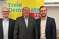 Kreisvorsitzende und Ehrenvorsitzender (von links): Kreis- und Bezirksrat Florian Kuhl, Ehrenvorsitzender Wolfgang Kuhl, Kreisvorsitzender Markus Jordan