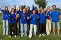 Fußballerinnen des Deutschhaus-Gymnasiums: (hinten von links) Carla Koschker, Sophie Pesic, Anna Sturm, Celina Deckert, Sara Kaiser, Emma Kaiser; (vorne von links) Luise Borchers, Elena Krause, Jiyoo Baek, Isabelle Viktoria und Trainer Michael Pietschmann.