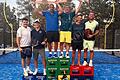 Siegehrung bei der Würzburger Padel-Stadtmeisterschaft mit Daniel Kübler, Marco Kail, Julian Borst, Rainer Maiores, Michael Schenider und Eugen Högele.