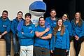 Das KJR-Team nach der Vollversammlung mit ihrem Maskottchen Walter Wa(h)lfisch: Felix Fröhner (von hinten links), Tina Vierheilig, Walter Wa(h)lfisch, Maximilian Pfister, Mona Voll, Julia Bergman und vorne von links Raphael Angermüller, Paul Rokitta und Mina Friedlein.