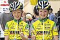 Daumen hoch: Jan und Linda Riedmann, die das Rennen der U-11 für sich entschied.
