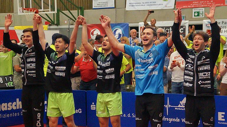 Der TSV Bad Königshofen geht mit unverändertem Kader in seine achte Saison in der Tischtennis-Bundesliga: Kilian Ort (von links), Jin Ueda, Martin Allegro, Filip Zeljko und Bastian Steger sind bereit für neue Erfolge.