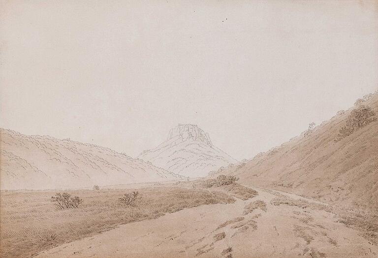 Am Übergang in eine andere Welt: Caspar David Friedrichs letzte Zeichnung 'Blick auf den Lilienstein', um 1836.