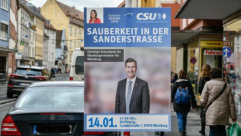 Sauberkeit in der Sanderstraße – damit möchte Würzburgs OB Schuchardt im Kommunalwahlkampf punkten.&nbsp;