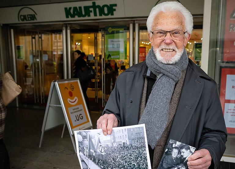 Hans-Jürgen Runge zeigt Fotos von der Eröffnung des Kaufhaus Horten am 29.Oktober 1964. Der Chefdekorateur, der in Gerolzhofen lebt, war von Anfang an dabei.&nbsp;