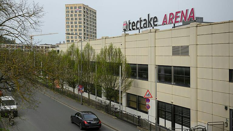 Blick auf die tectake Arena in der Stettiner Straße in Würzburg.