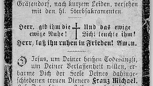 Sterbebildchen von Franz Michael Försch.