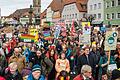 2000 Menschen nahmen am Samstag an einer Demonstration für Demokratie und Freiheit durch Bad Neustadt teil.