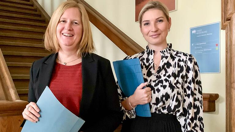 Silke Baldauf (links) und Barbara Holakovsky (Fachabteilungsleiterin Projektentwicklung, beide Fachbereich Immobilienmanagement) verantworten unter anderem Ersteigerungen von Grundstücken für die Stadt Würzburg.