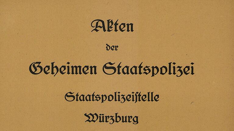 Staatsarchiv Würzburg: typischer Aktendeckel einer hier verwahrten Gestapo-Akte Staatsarchiv Würzburg: typischer Aktendeckel einer hier verwahrten Gestapo-Akte