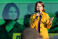 Die Kanzlerkandidatin von den Grünen Frau Annalena Baerbock macht am Mittwoch 22.09.21 Wahlkampf in Würzburg und spricht vor zahlreichen Besuchern auf der Bühne an der Talavera.