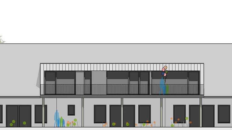 So könnte der neue Kindergarten in Aura aussehen       -  So könnte der neue Kindergarten in Aura aussehen