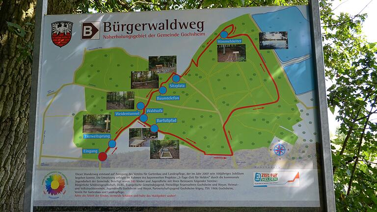 Offiziell wird für den 3,7 Kilometer langen Rundwanderweg im Rückerschlag ein Zeitbedarf von einer Stunde reine Laufzeit angegeben, aber nur, wenn man die sieben Stationen ausspart.