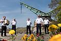 Die Würzburger Marinekameradschaft pflegt mitten in Unterfranken das seemännische Brauchtum. Im Bild (von links und mit Abstand) Harry Götzelmann, Jürgen Fuchs, Jürgen Rose, Robert Weidling und Karl-Rudolf-Seubert vor dem Alten Kranen in Würzburg.