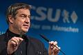 Markus Söder       -  Der CSU-Vorstandsvorsitzende Markus Söder spricht auf einer Pressekonferenz.