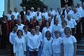 Gaben gemeinsam anlässlich des französisch-deutschen Partnerschaftsbesuchs ein Konzert in der Bergtheimer Pfarrkirche: Der Chor aus Boutiers-St. Trojan Noctambules und die Chorvereinigung Bergtheim.