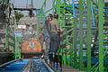 Hier im Ausstiegsbereich der Achterbahn 'Alpen-Coaster' hat es geknallt: Am Montag haben Prüfingenieuren die Anlage&nbsp;auf technische Fehler getestet. Foto: Daniel Peter