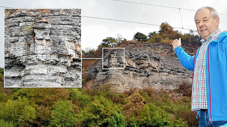 Sorgen um den „Türkenkopf“ macht sich der Arbeitskreis Tourismus der Gemeinde Himmelstadt. Befürchtet wird, dass die markante Felsformation zwischen Karlstadt und Himmelstadt der Felssicherung zum Opfer fallen könnte. Die Arbeiten sind nötig, um die neben den Felswänden verlaufende B 27, die Bahnstrecke und den Wirtschaftsweg vor Steinschlag zu schützen. Nach einigen Wochen gibt das Staatliche Bauamt Entwarnung: Es werde gelingen, den „Türkenkopf“ zu erhalten. Im Bild: Erich Hilpert vom Arbeitskreis Tourismus. Sorgen um den „Türkenkopf“ macht sich der Arbeitskreis Tourismus der Gemeinde Himmelstadt. Befürchtet wird, dass die markante Felsformation zwischen Karlstadt und Himmelstadt der Felssicherung zum Opfer fallen könnte. Die Arbeiten sind nötig, um die neben den Felswänden verlaufende B 27, die Bahnstrecke und den Wirtschaftsweg vor Steinschlag zu schützen. Nach einigen Wochen gibt das Staatliche Bauamt Entwarnung: Es werde gelingen, den „Türkenkopf“ zu erhalten. Im Bild: Erich Hilpert vom Arbeitskreis Tourismus.