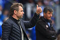1. FC Magdeburg - Würzburger Kickers       -  ARCHIV - Fußball: 3. Liga, 1. FC Magdeburg - Würzburger Kickers, 38. Spieltag am 14.05.2016 in der MDCC-Arena in Magdeburg (Sachsen-Anhalt). Der Würzburger Trainer Bernd Hollerbach (l.) und der Magdeburger Trainer Jens Härtel am Spielfeldrand.