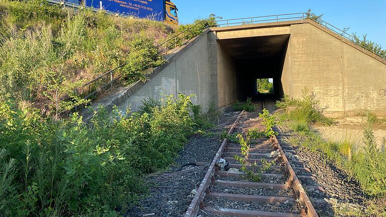 Oben die A3, unten die Gleise der vor sich hin ruhenden Steigerwaldbahn. Im Zuge des A3-Ausbaus wird auch diese Unterführung für sieben Millionen Euro neu gebaut. Oben die A3, unten die Gleise der vor sich hin ruhenden Steigerwaldbahn. Im Zuge des A3-Ausbaus wird auch diese Unterführung für sieben Millionen Euro neu gebaut. 