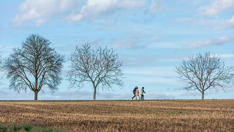 Unterwegs auf dem zehn Kilometer langen Themenwanderweg 'N1 - Auf den Spuren der Zisterzienser' im mittelfränkischen Neustadt an der Aisch. Unterwegs auf dem zehn Kilometer langen Themenwanderweg 'N1 - Auf den Spuren der Zisterzienser' im mittelfränkischen Neustadt an der Aisch. 