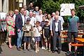 Beim 100-jährigen Gründungsfest des Brieftaubenzüchtervereins Luftpost Waigolshausen gab es Ehrungen und Grußworte der Ehrengäste wie Bürgermeister Christian Zeißner (Dritter von links). Seit 14 Jahren ist Edgar Keller (Mitte) Vorsitzender des Jubiläumsvereins und seit 26 Jahren Vorsitzender der Reisevereinigung Waigolshausen, die aus den Brieftaubensportvereinen in Waigolshausen, Theilheim und Stettbach besteht.