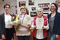 Eileen Csapo (Vorsitzende Chorarbeit), Anneliese Gehrig (50 Jahre), Ingrid Weiglein (40 Jahre), Elke Schmitt (Vorsitzende Schriftführung/Öffentlichkeitsarbeit).