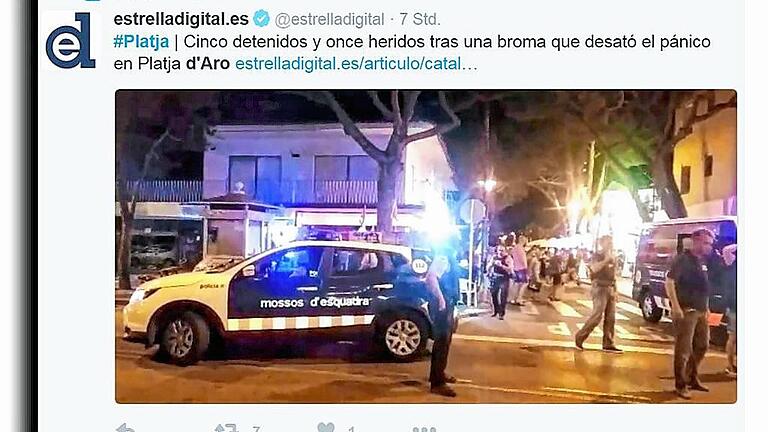 Mit einem Flashmob lösten deutsche Jugendliche an der Strandpromenade von Platja d'Aro an der Costa Brava eine Terror-Panik aus.