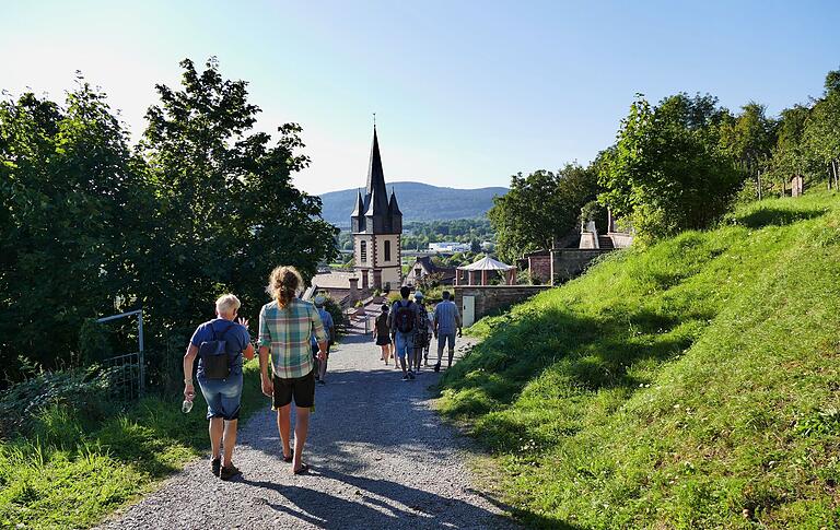 Der Stadtrundgang führt vorbei an Hängen, die früher mit Reben bepflanzt waren. Der Stadtrundgang führt vorbei an Hängen, die früher mit Reben bepflanzt waren.
