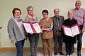 Ehrungen bei der SSO (von links): Claudi Börner (Vorstand Finanzen), Maria Endres (25 Jahre aktive Sängerin) Gerti Guggenberger (40 Jahre aktiv), Dr. Uli Roll (10 Jahre aktiv), Thuridur Glaeser (40 Jahre aktiv), Dr. Matthias Nimmesgern (Vorstand Technik).