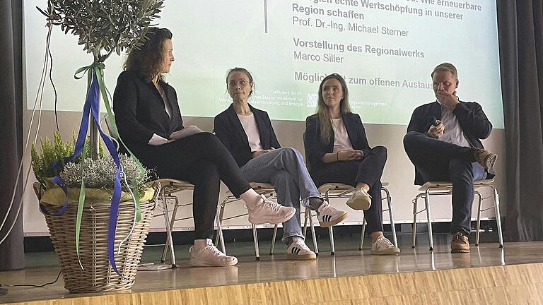 Mit Moderatorin Dr. Sabine Hafner stellten sich die regionalen Akteure Petra Sommer, Lisa Kötting und Bastian Bulheller (von links) der Diskussion. Mit Moderatorin Dr. Sabine Hafner stellten sich die regionalen Akteure Petra Sommer, Lisa Kötting und Bastian Bulheller (von links) der Diskussion.