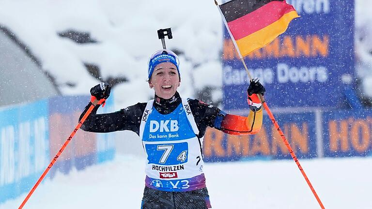 In starker Form: Die deutsche Biathletin Franziska Preuß kommt als Führende in der Gesamtwertung zum Weltcup nach Oberhof (Bild vom Staffel-Wettbewerb in Hochfilzen, Österreich).&nbsp;