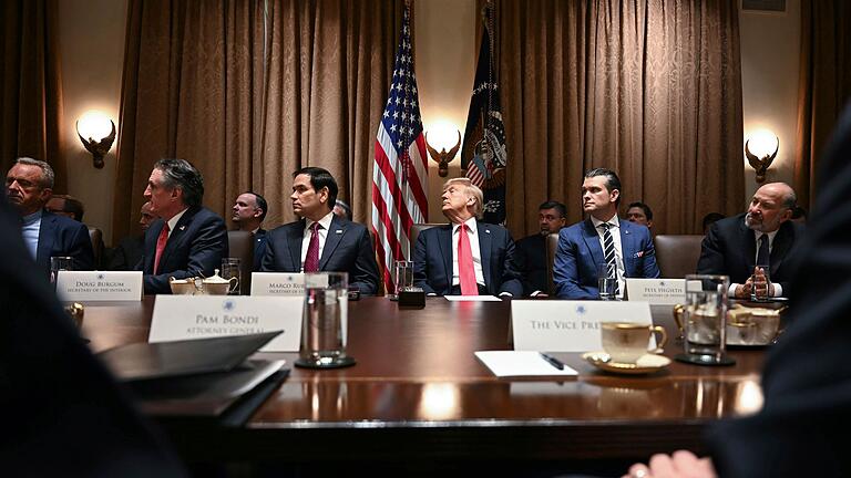 Kabinettssitzung in Washington       -  Donald Trump wirft der EU vor, die USA über den Tisch zu ziehen. (Archivbild)
