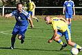 Den Ball im Blick: Jeremy Raithel vom TSV Grettstadt und der Stammheimer Matthias Hübner (links).