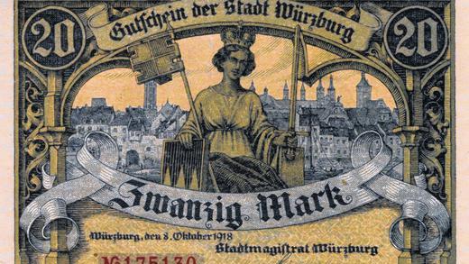 Notgeld, gültig vom 8. Oktober 1918 bis 1. Februar 1919.