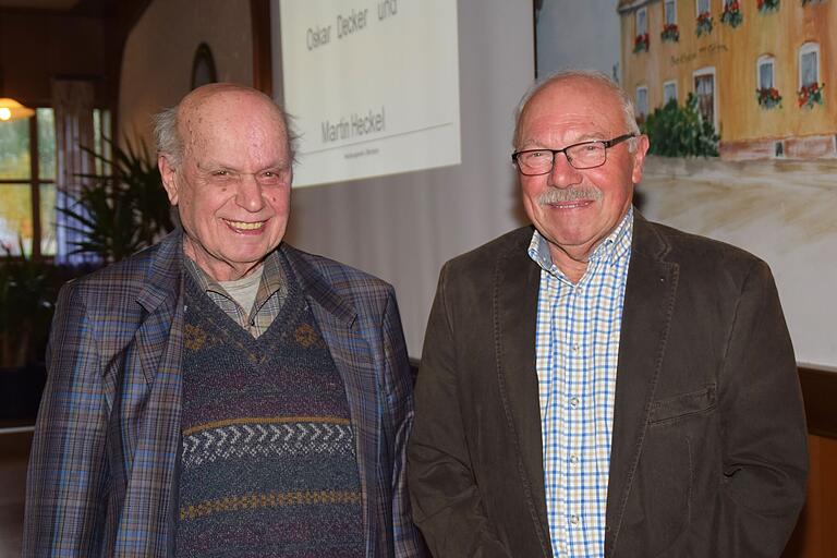 Martin Heckel (links) und Oskar Decker schieden nach langjähriger Tätigkeit aus dem Vorstand des Brandversicherungsvereins aus.