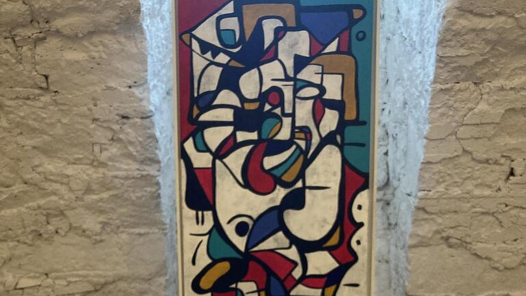 „Sex on the beach“ (Acryl auf Leinwand) ist das hintere Kunstwerk  benannt.       -  „Sex on the beach“ (Acryl auf Leinwand) ist das hintere Kunstwerk  benannt.