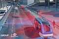 So wie auf dieser Visualisierung von ZF könnte sich ein autonom fahrendes Shuttle künftig durch den Stadtverkehr bewegen.