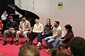 Am Johann-Schöner-Gymnasium in Karlstadt fand am Donnerstag ein interkultureller Austausch mit Anhängerinnen und Anhängern des jüdischen, muslimischen und christlichen Glaubens statt (von links): Wolfgang Tröster, Luke Reidelbach, Emre Kaya, Maja Hereth, Mia Thorun, Murat Cebi und Rachel Bloch.