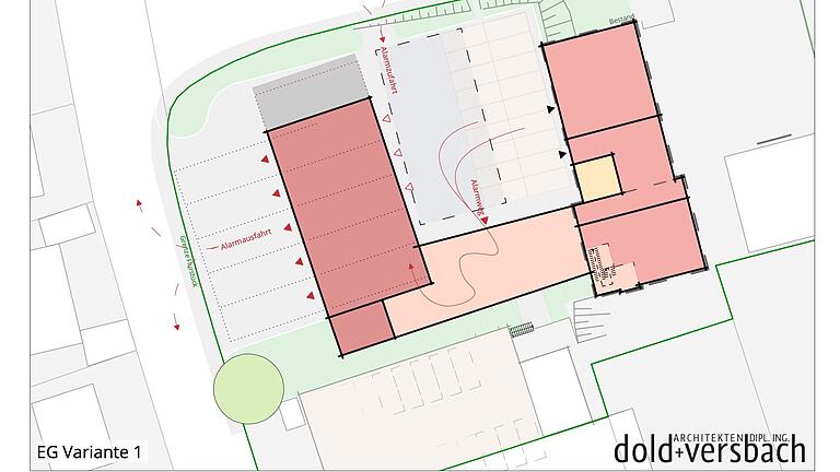 Sowohl die Freiwillige Feuerwehr als auch der Marktgemeinderat favorisieren beim neuen Feuerwehrgerätehaus die Variante 1 mit Durchfahrtshalle.