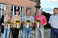 Ehrungen beim OGV Gemeinfeld (von links): Claudia Büttner (25 Jahre) sowie Christine Rützel, Dietmar Bartesch und Reinhold Klein (jeweils 15 Jahre) wurden vom Vorsitzenden Joachim Klebrig für ihre Treue zum Verein ausgezeichnet.