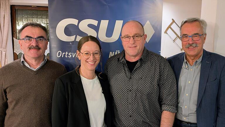 Bürgermeister-Kandidatin Sabrina Schäfer mit (von links) Bürgermeister Harald Hofmann, dem CSU-Ortsvorsitzenden André Iff und Altbürgermeister Günter Kiesel - Bürgermeister-Kandidatin Sabrina Schäfer mit (von links) Bürgermeister Harald Hofmann, dem CSU-Ortsvorsitzenden André Iff und Altbürgermeister Günter Kiesel Bürgermeister-Kandidatin Sabrina Schäfer mit (von links) Bürgermeister Harald Hofmann, dem CSU-Ortsvorsitzenden André Iff und Altbürgermeister Günter Kiesel - Bürgermeister-Kandidatin Sabrina Schäfer mit (von links) Bürgermeister Harald Hofmann, dem CSU-Ortsvorsitzenden André Iff und Altbürgermeister Günter Kiesel
