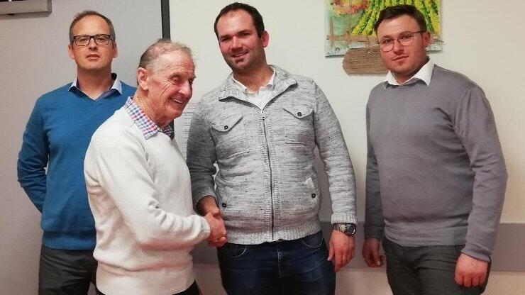 Der neue Vorstand der Gartenbaugruppe (von links): Peter Hummel, der bisherige Obermeister Heinrich Lang, sein Nachfolger Christian Gräbner und Andreas Nagel.